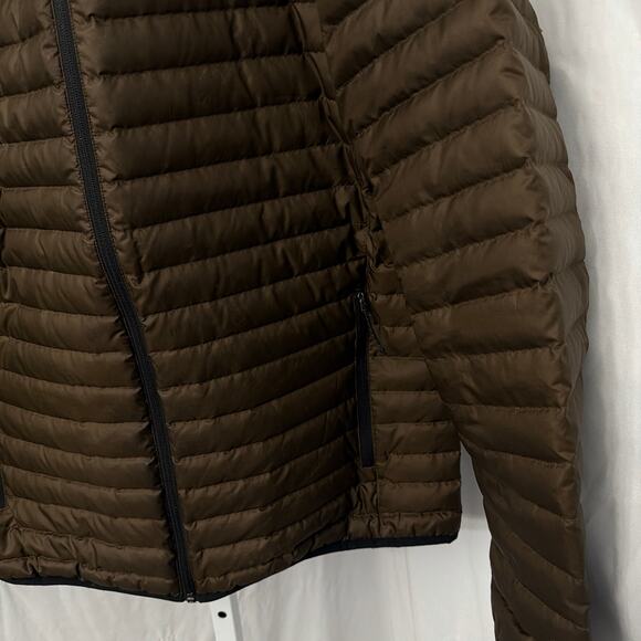 Eddie Bauer Down Puffer Jacket Mens Size Medium Brown Full Zip - Picture 9 of 11